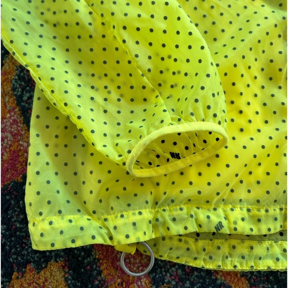 🔥Nike | Women’s lemon yellow translucent zip front running jacket black dots, S - Picture 5 of 14